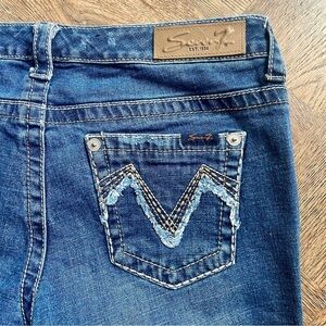 Seven7 Rolled Cuff Medium Wash Denim Blue Jean Shorts 10